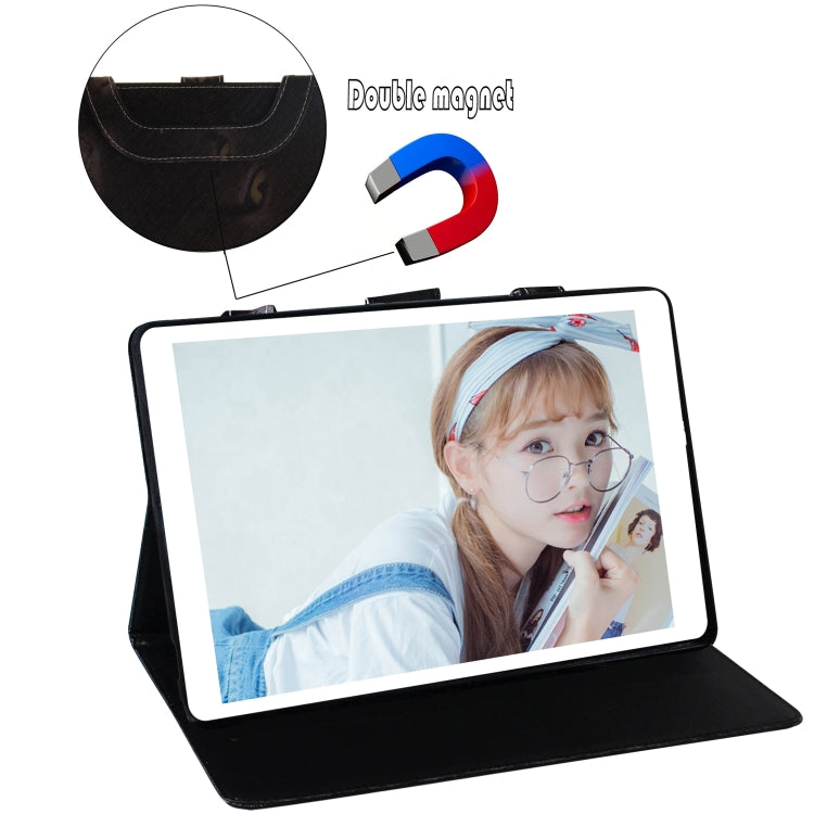 適用於三星 Galaxy Tab A 8  / P200 / P205 神秘貓圖案左右開皮套 帶支架&卡槽&錢包