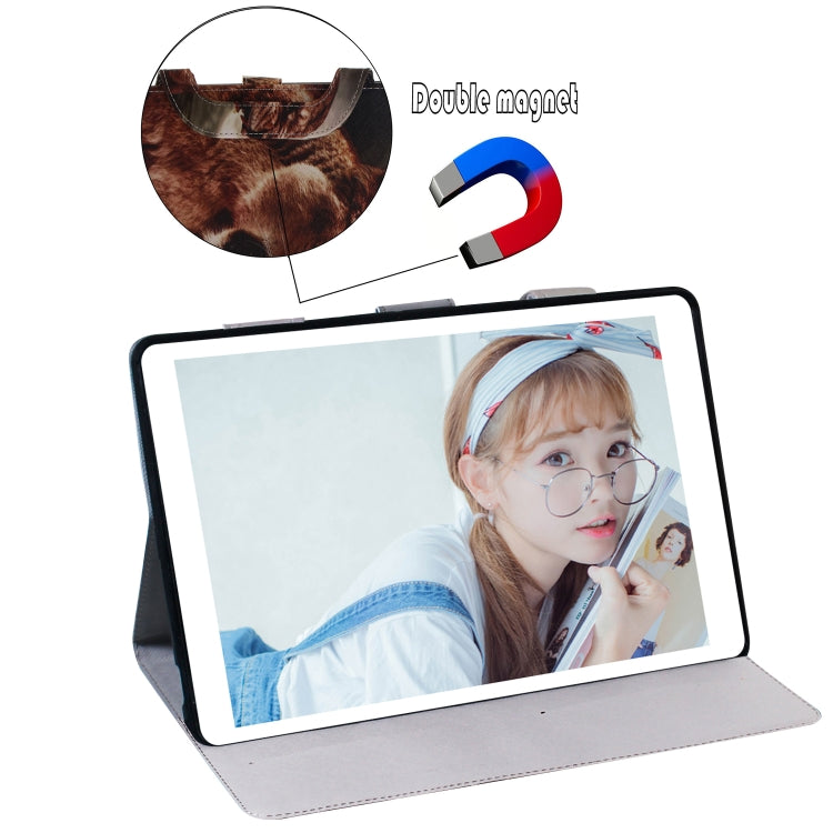 適用於三星 Galaxy Tab A 8  / P200 / P205 雄獅圖案左右開皮套 帶支架&卡槽&錢包