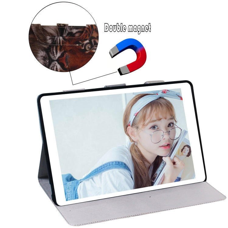 適用於三星 Galaxy Tab A 8  / P200 / P205 東北虎圖案左右開皮套 帶支架&卡槽&錢包