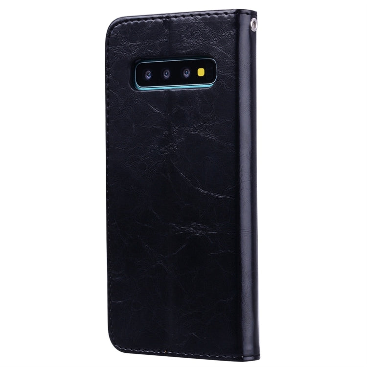 適用於三星 Galaxy S10 Plus 商務款油蠟紋左右翻蓋皮套 帶支架&卡槽&錢包