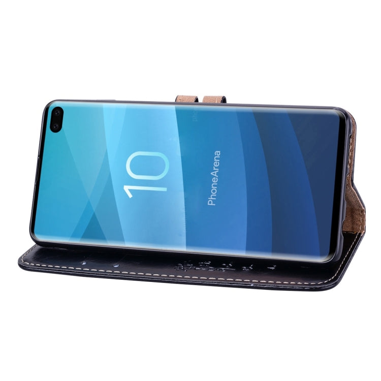 適用於三星 Galaxy S10 Plus 商務款油蠟紋左右翻蓋皮套 帶支架&卡槽&錢包