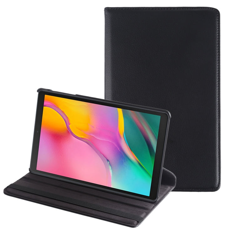 適用於Galaxy Tab A 10.1  T510 / T515 荔枝紋左右開360度旋轉皮套 帶支架