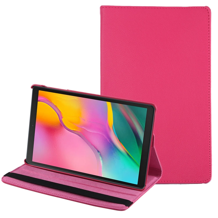 適用於Galaxy Tab A 10.1  T510 / T515 荔枝紋左右開360度旋轉皮套 帶支架