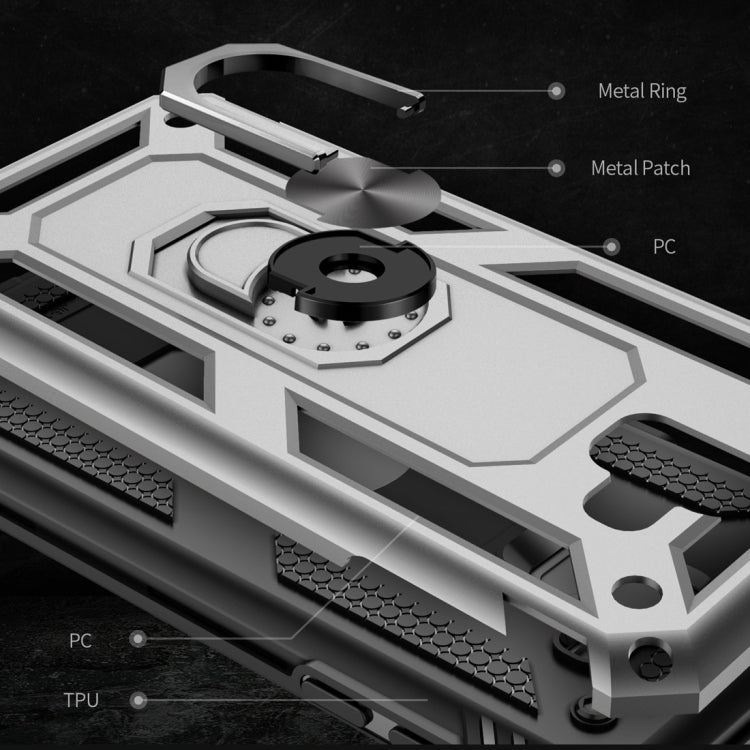 適用於三星 Galaxy J6 Plus TPU + PC盔甲防摔保護殼，帶360度旋轉支架