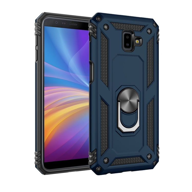 適用於三星 Galaxy J6 Plus TPU + PC盔甲防摔保護殼，帶360度旋轉支架