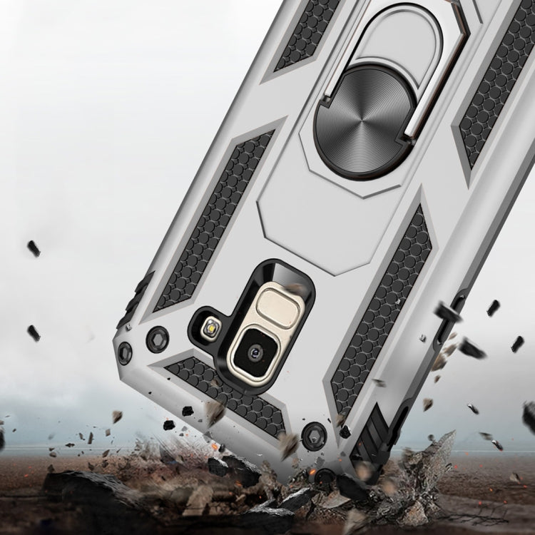 適用於三星 Galaxy J6  TPU + PC盔甲防摔保護殼，帶360度旋轉支架