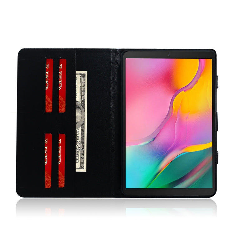 適用於三星 Tab A 10.1  T510 / T515 半臉貓圖案左右開皮套 帶支架&卡槽&錢包