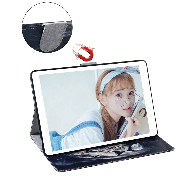 適用於三星 Galaxy Tab A 8  / P200 / P205 獅子圖案左右開皮套 帶支架&卡槽&錢包
