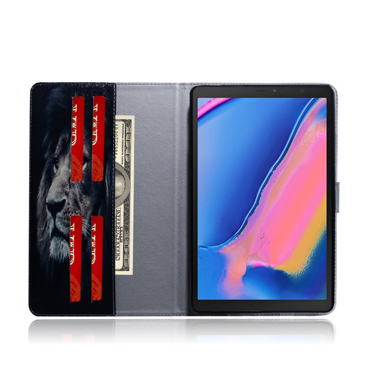 適用於三星 Galaxy Tab A 8  / P200 / P205 獅子圖案左右開皮套 帶支架&卡槽&錢包