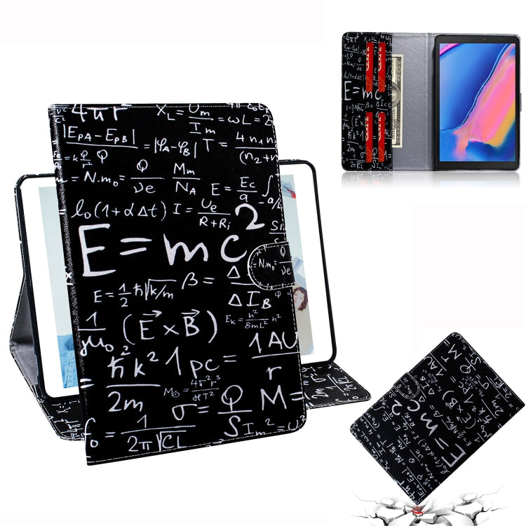 適用於三星 Galaxy Tab A 8  / P200 / P205 公式圖案左右開皮套 帶支架&卡槽&錢包