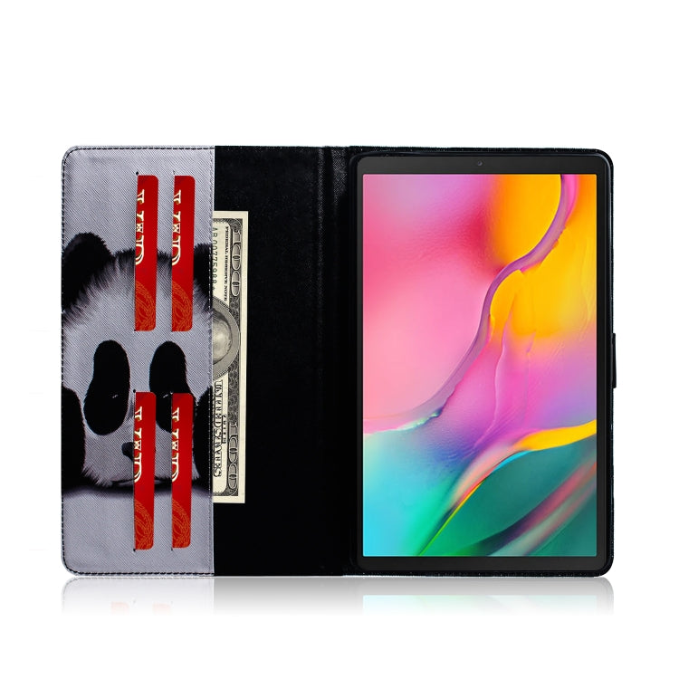 適用於三星 Galaxy Tab A 10.1  T510 / T515 熊貓圖案左右開皮套 帶支架&卡槽&錢包