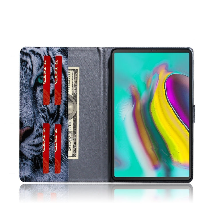 適用於三星 Galaxy Tab S5E T720 / T725 老虎圖案左右開皮套 帶支架&卡槽&錢包