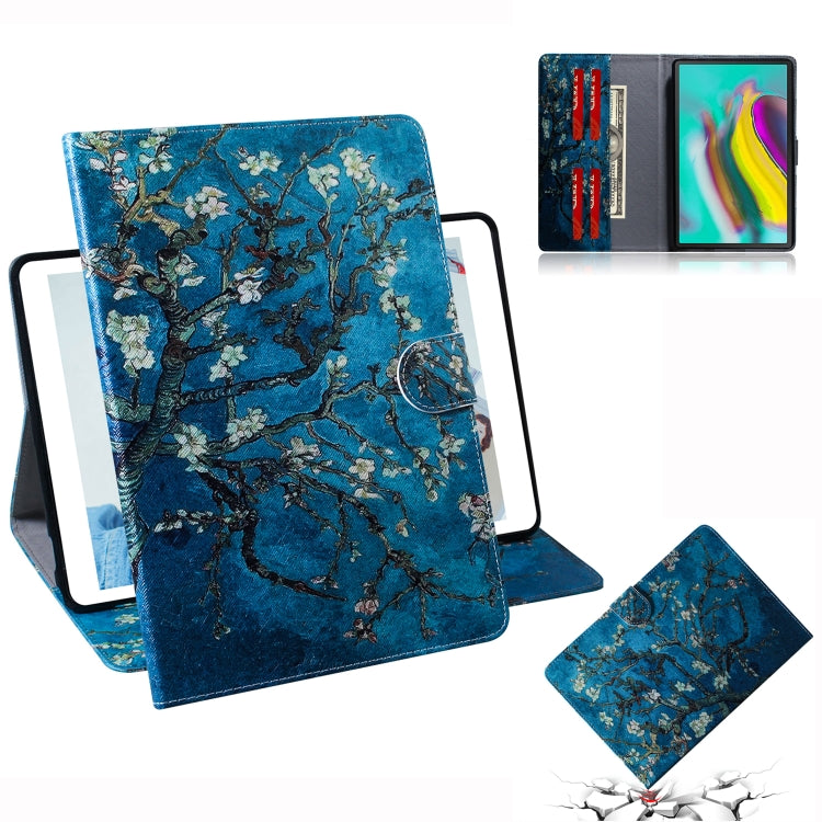 適用於三星 Galaxy Tab S5E T720 / T725  杏花圖案左右開皮套 帶支架&卡槽&錢包