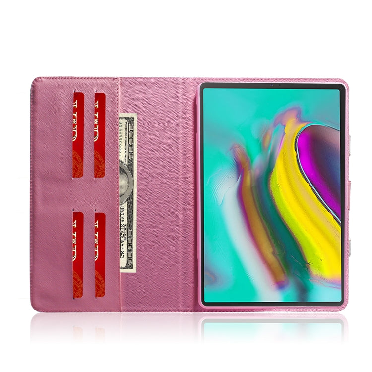 適用於三星 Galaxy Tab S5E 10.5 T720 / T725 木蘭花圖案左右開皮套 帶支架&卡槽&錢包