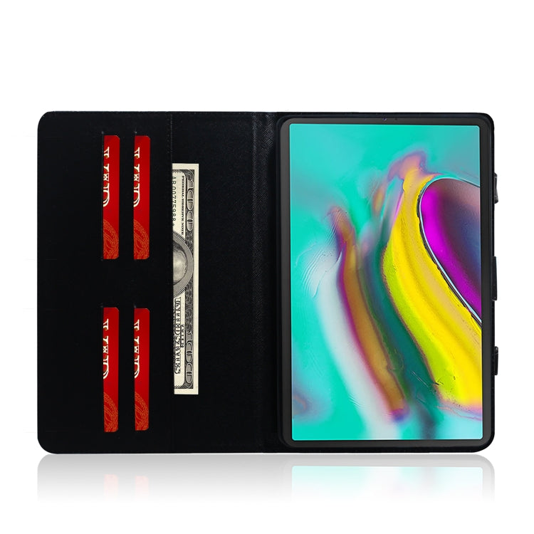 適用於三星 Galaxy Tab S5E 10.5 T720 / T725 半臉貓圖案左右開皮套 帶支架&卡槽&錢包