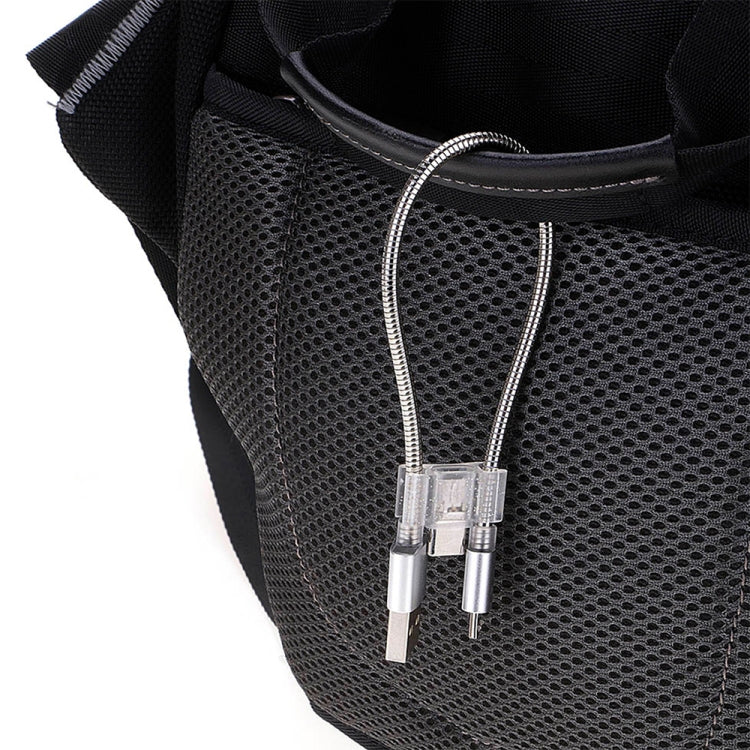 2A Micro USB + Type-C 轉 USB 軟管數據充電線 線長：24厘米