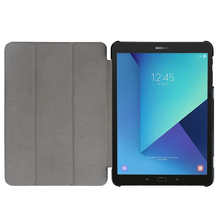 適用於三星Galaxy Tab S3 T820 / T825 9.7英寸 卡斯特紋左右翻蓋皮套 帶三折支架