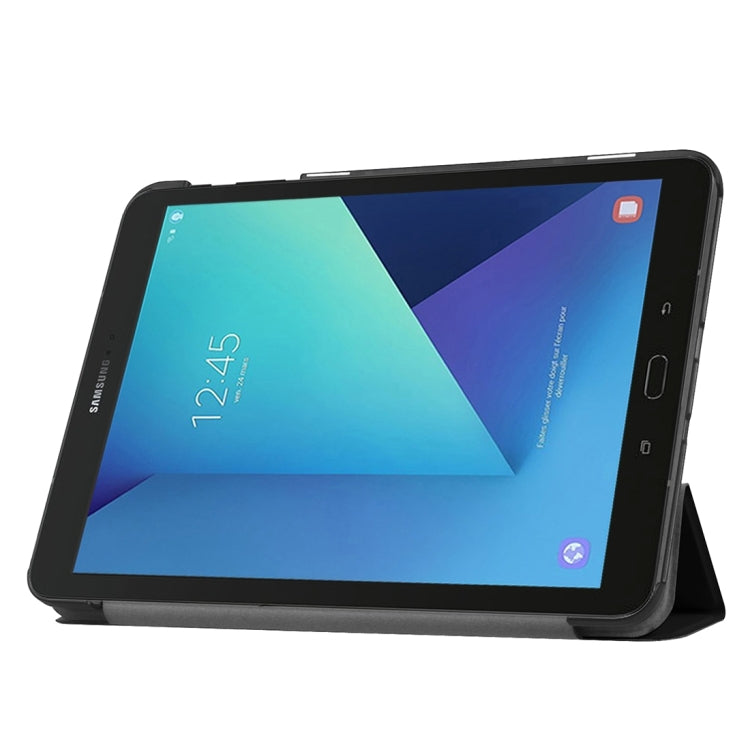 適用於三星Galaxy Tab S3 T820 / T825 9.7英寸 卡斯特紋左右翻蓋皮套 帶三折支架