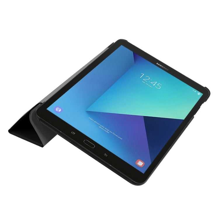適用於三星Galaxy Tab S3 T820 / T825 9.7英寸 卡斯特紋左右翻蓋皮套 帶三折支架