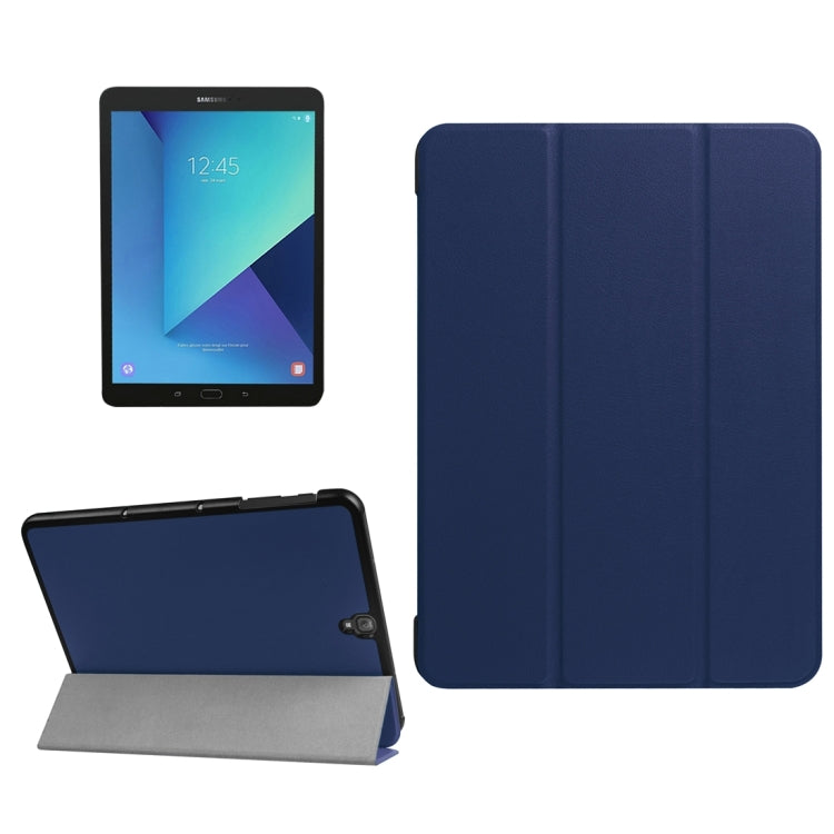 適用於三星Galaxy Tab S3 T820 / T825 9.7英寸 卡斯特紋左右翻蓋皮套 帶三折支架
