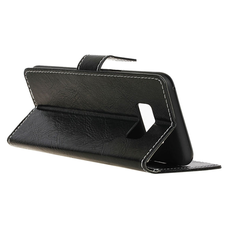 適用於三星 S10e 復古瘋馬紋左右翻蓋皮套 帶支架&卡槽&相框