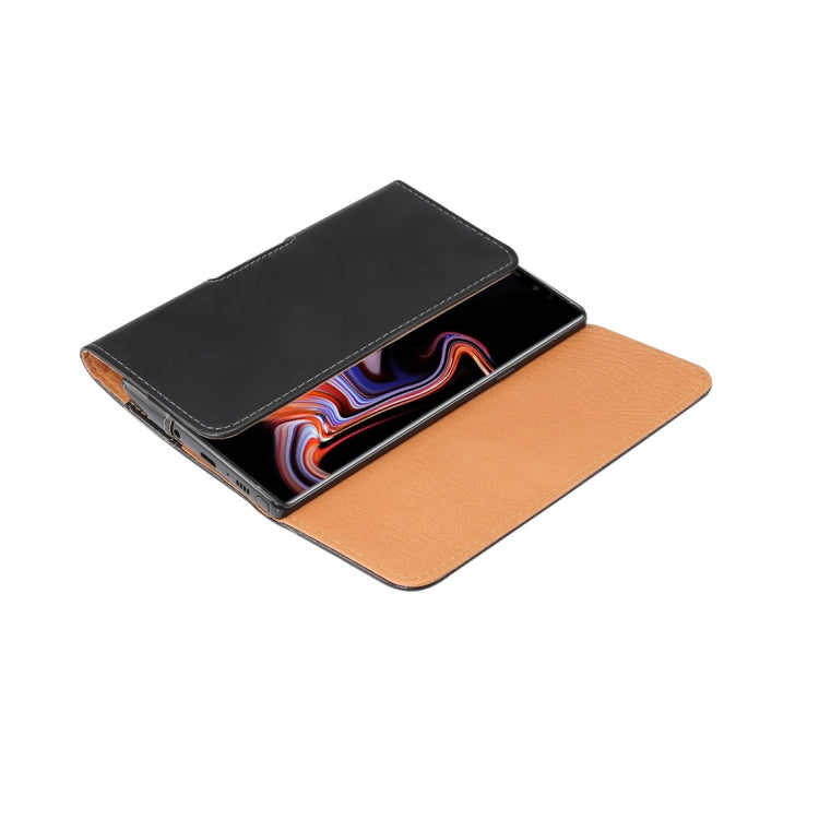 光面紋背夾扣橫套男士掛腰包 窄板 適合6.3英寸及以下手機