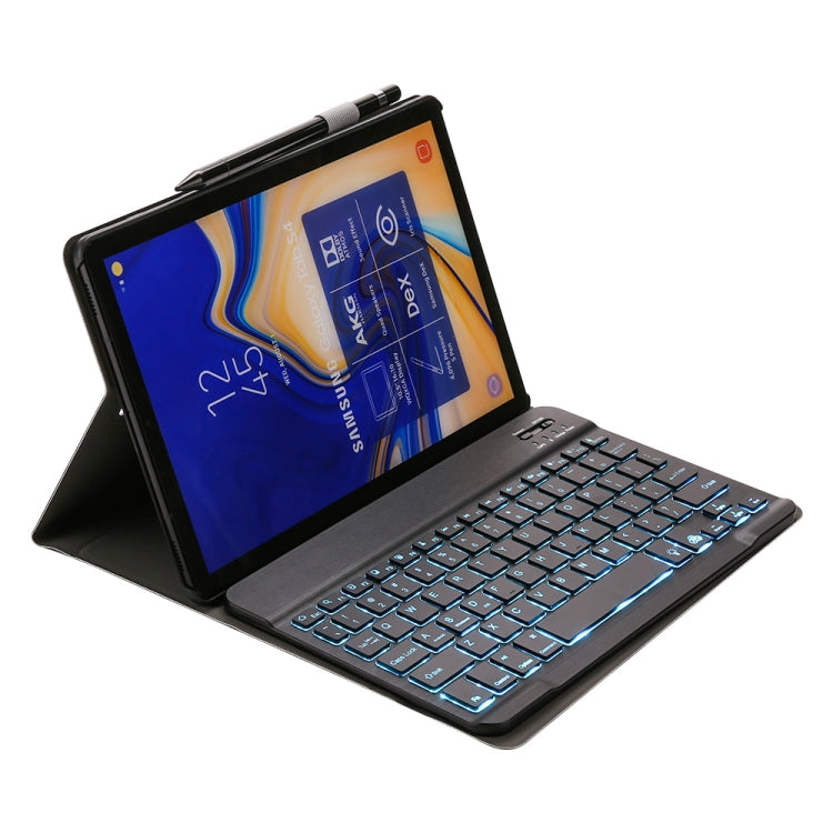 ST830S 適用於三星 Galaxy Tab S4 10.5 inch T830 / T835 藍牙3.0細羊紋PU皮ABS可拆分七色背光藍牙平板鍵盤皮套帶筆槽&支架功能