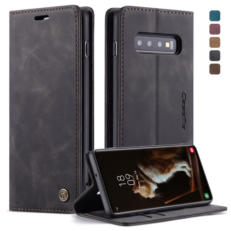 CaseMe-013 適用於Galaxy S10 多功能復古磨砂左右開皮套，帶支架&卡槽&錢包