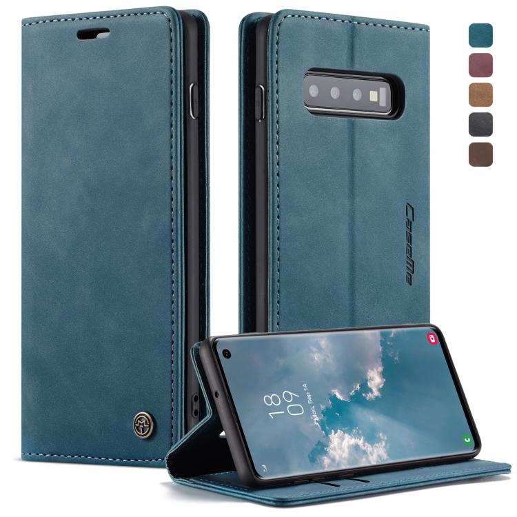 CaseMe-013 適用於Galaxy S10 多功能復古磨砂左右開皮套，帶支架&卡槽&錢包