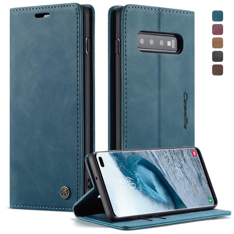 CaseMe-013 適用於Galaxy S10 Plus 多功能復古磨砂左右開皮套，帶支架&卡槽&錢包