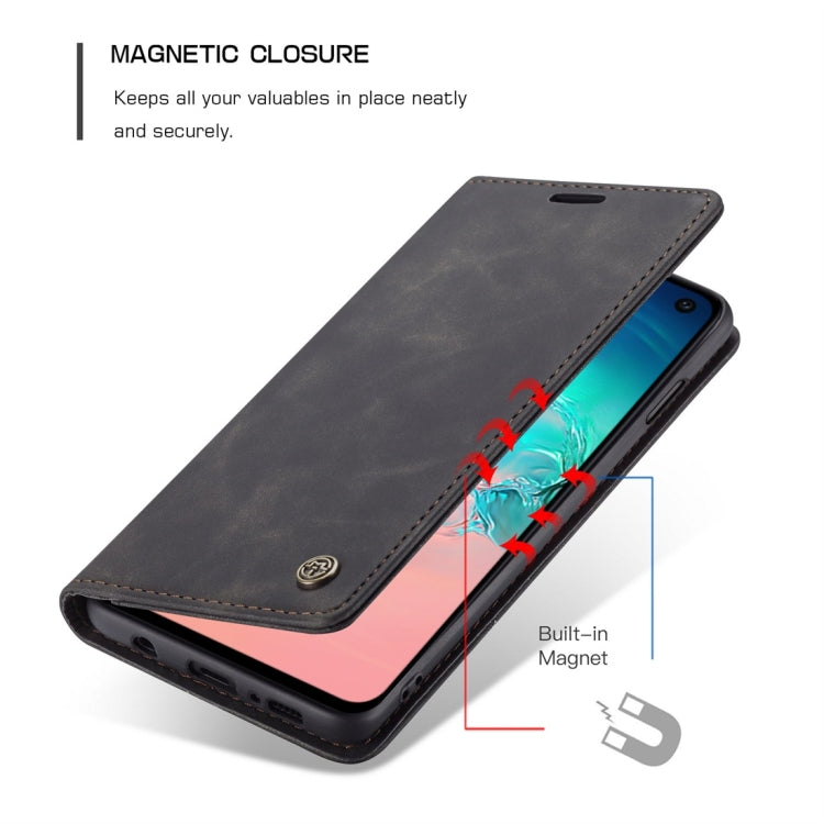 CaseMe-013 適用於Galaxy S10 E 多功能復古磨砂左右開皮套，帶支架&卡槽&錢包