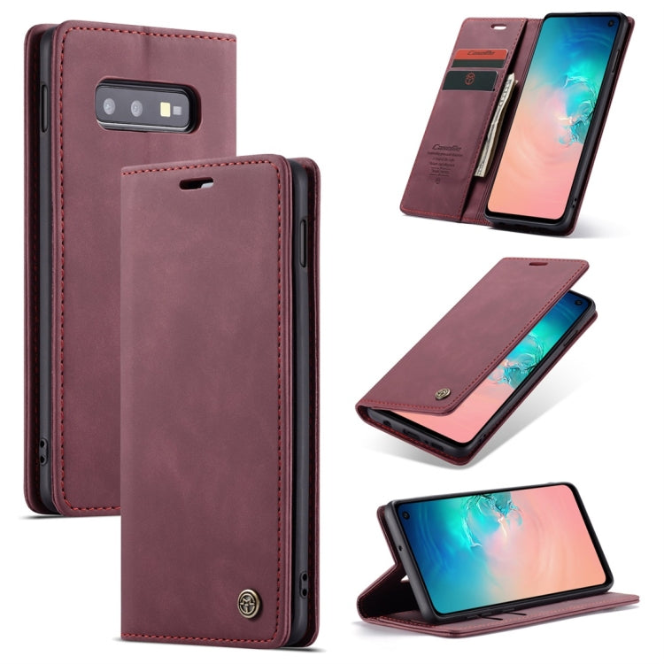 CaseMe-013 適用於Galaxy S10 E 多功能復古磨砂左右開皮套，帶支架&卡槽&錢包
