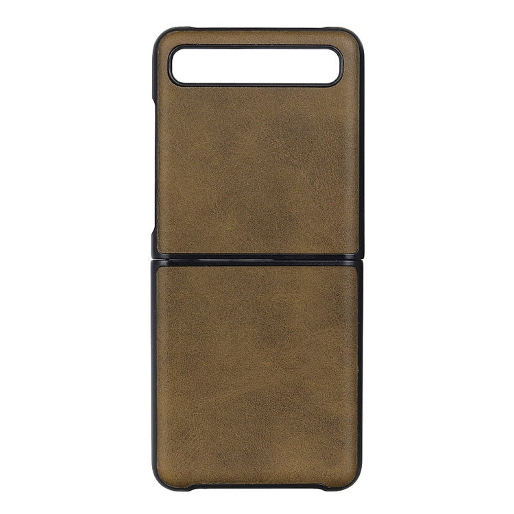 適用於 三星 Galaxy Z Flip 雙色牛紋摺疊手機保護殼