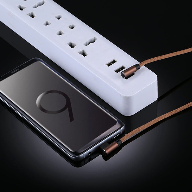 2.4A輸出 USB 轉 Type-C 雙彎頭尼龍編織充電數據線 長度：1m