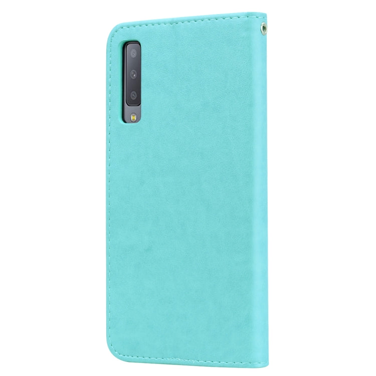 適用於三星 Galaxy A7  玫瑰壓紋左右翻蓋皮套 帶支架&卡槽&錢包