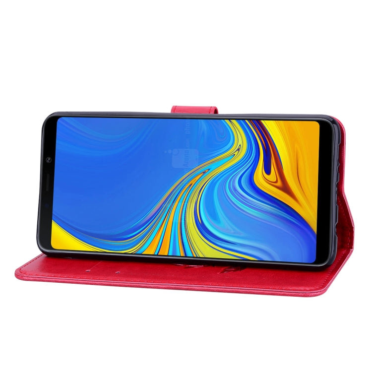 適用於三星 Galaxy A9  玫瑰壓紋左右翻蓋皮套 帶支架&卡槽&錢包