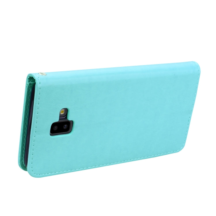 適用於三星 Galaxy J6 Plus 玫瑰壓紋左右翻蓋皮套 帶支架&卡槽&錢包