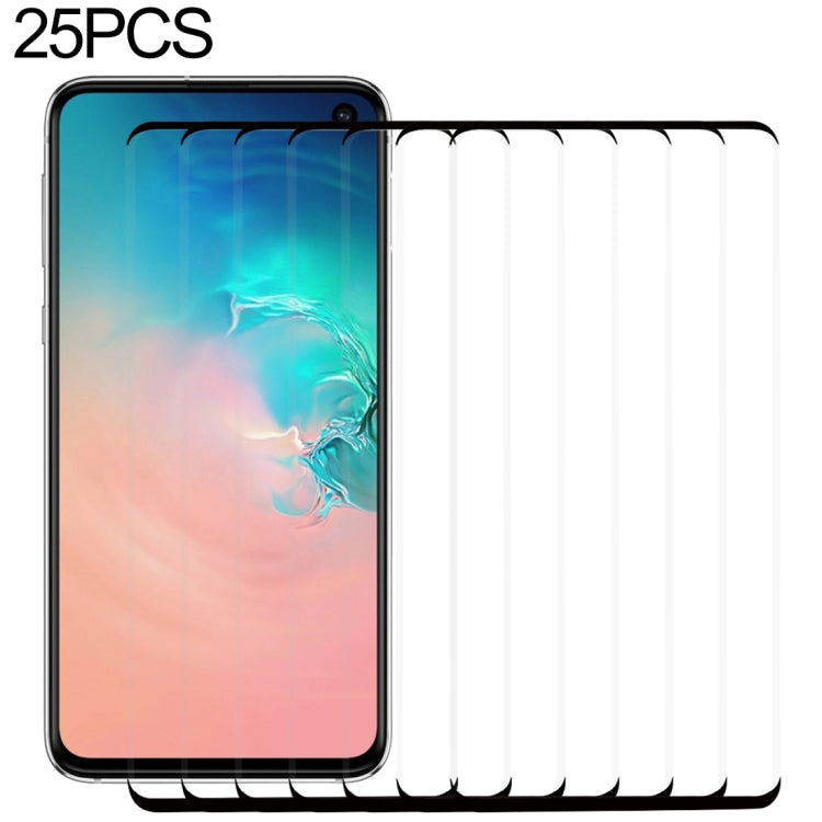25個裝 適用於三星Galaxy S10 9H 2.5D高端曲屏掃光鋼化膜 縮小版