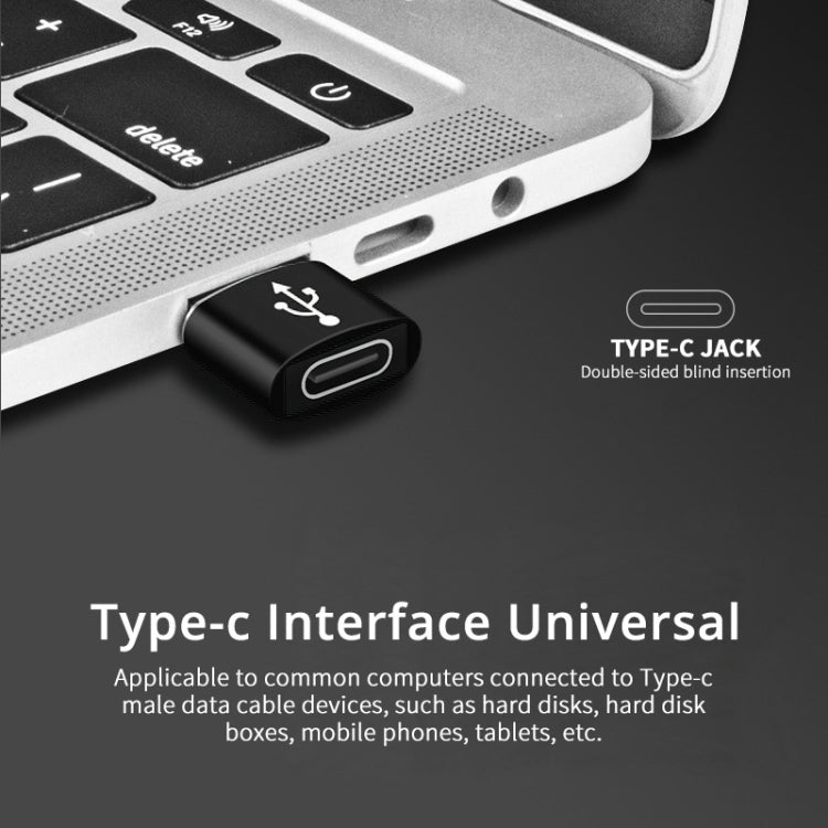 USB-C / Type-C Female to USB 2.0 Male Aluminum Alloy Adapter, Support Charging & Transmission
