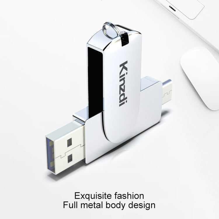 Kinzdi 128GB USB 3.0 + Type-C 3.0 接口金屬旋轉U盤V11