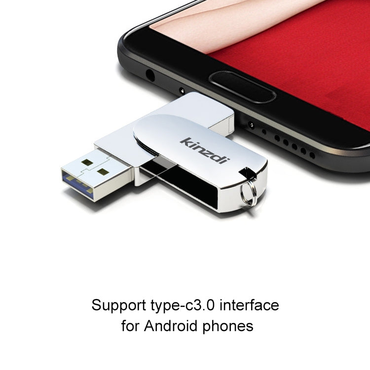 Kinzdi 64GB USB 3.0 + Type-C 3.0 接口金屬旋轉U盤V11