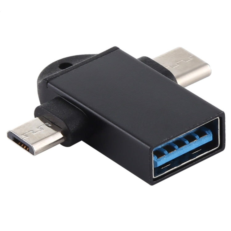 USB3.0母頭 轉 Type-C+Micro USB多功能OTG適配器