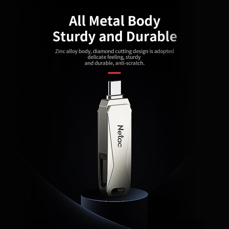 Netac U782C 128GB Type-C + USB3.0 360度旋轉鋅合金OTG U盤