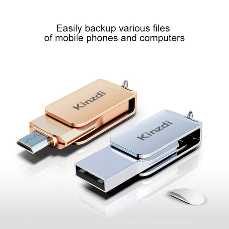 Kinzdi 32GB USB 2.0 安卓手機電腦兩用OTG金屬旋轉U盤 V8