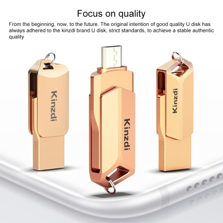 Kinzdi 32GB USB 2.0 安卓手機電腦兩用OTG金屬旋轉U盤 V8