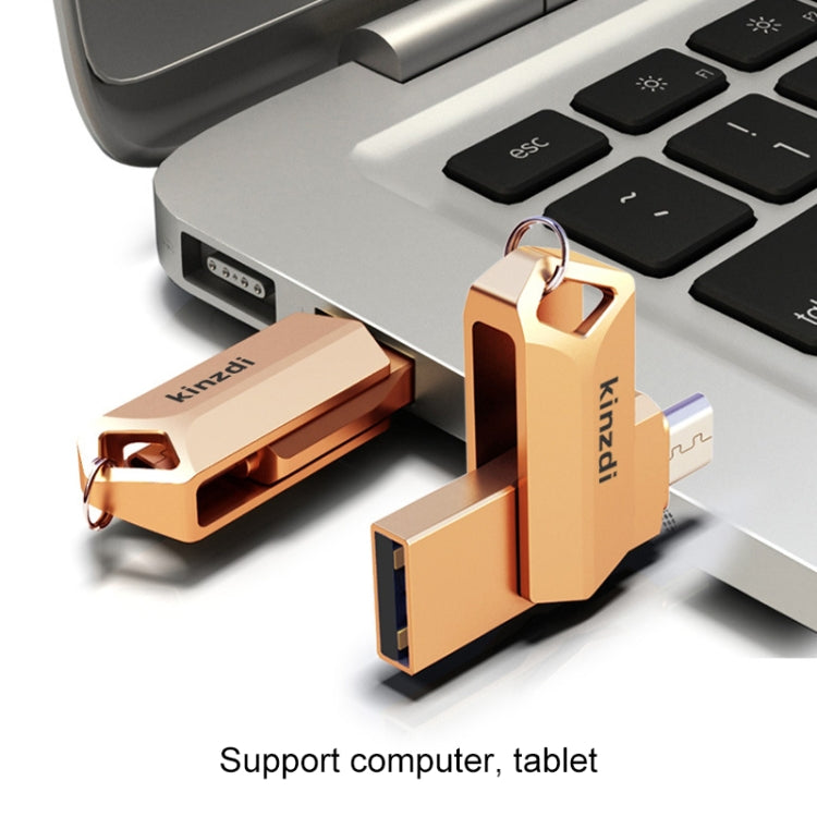 Kinzdi 32GB USB 2.0 安卓手機電腦兩用OTG金屬旋轉U盤 V8