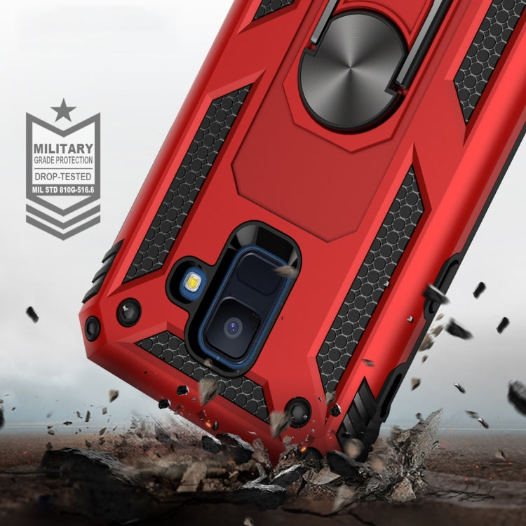 適用於三星 Galaxy A6  TPU + PC 軍士盔甲防摔保護殼，帶360度旋轉支架