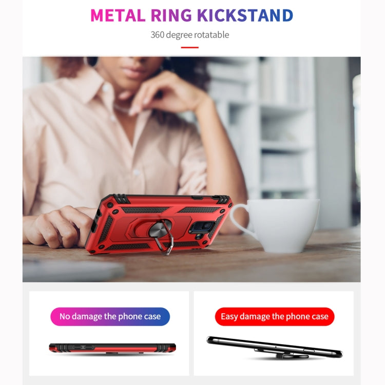 適用於三星 Galaxy A6  TPU + PC 軍士盔甲防摔保護殼，帶360度旋轉支架