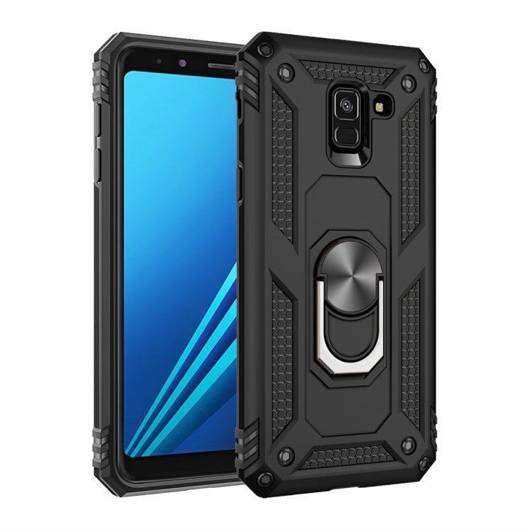 適用於三星 Galaxy A8  TPU + PC 軍士盔甲防摔保護殼，帶360度旋轉支架