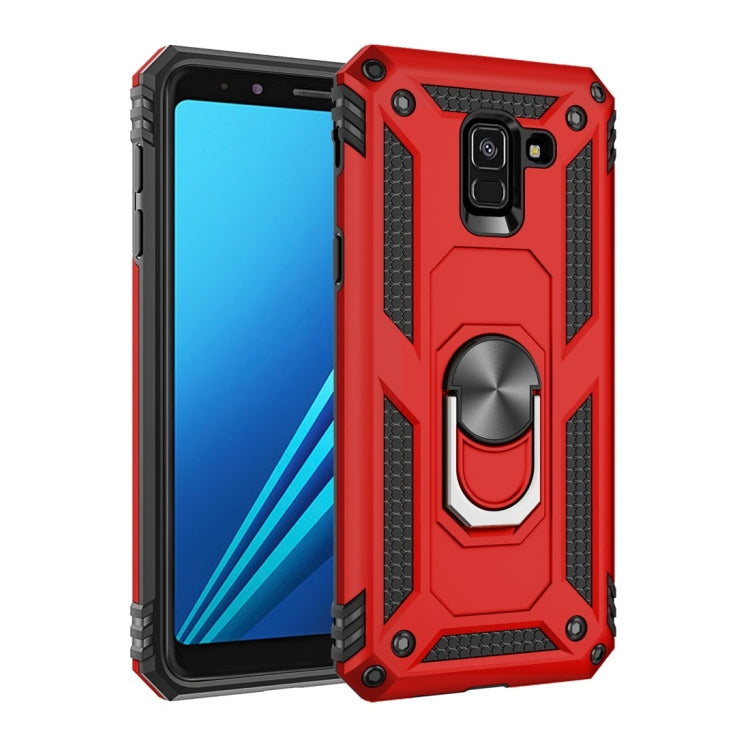 適用於三星 Galaxy A8  TPU + PC 軍士盔甲防摔保護殼，帶360度旋轉支架